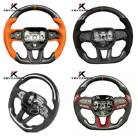 Volant sport à 3 branches en fibre de carbone personnalisable KBV pour Dodge Challenger Hellcat SRT RT Grip