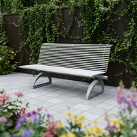 Banc de parc extérieur moderne en acier galvanisé et aluminium - Durable, résistant à l'eau, écologique