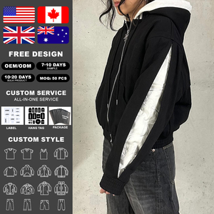 เสื้อฮู้ดซิปปักลายสไตล์วินเทจ OEM แฟชั่นแนวสตรีทอเมริกัน Y2K ทรงโอเวอร์ไซส์สำหรับผู้ชาย เหมาะสำหรับฤดูหนาว - Product Image 2