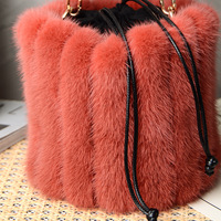 Véritable fourrure de vison sac à main hiver mode fourrure style femmes sac fourre-tout grande capacité fourrure sac à main sacs