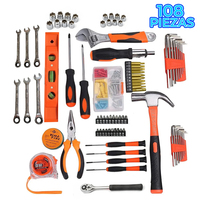 Juego de Herramientas Manuales de Acero Ele-Gate de 108 Piezas, Llaves Combinadas, Estuche Rígido, Garantía de 3 Años, Accionamiento de 1/2 pulgada - Kit Profesional para Mecánicos OEM