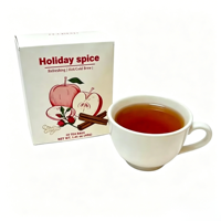Thé Rooibos aux épices de Noël OEM ODM certifié GMP Halal, 20 sachets pyramidaux de 40g, Tisane
