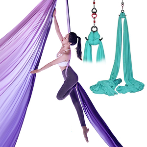 Performance artistique Exercices Fitness Nylon Pilates <span class=keywords><strong>yoga</strong></span> Swing Aérien Soie Soie <span class=keywords><strong>Volant</strong></span> Hamac ensemble danse sangle boucle - Product Image 1