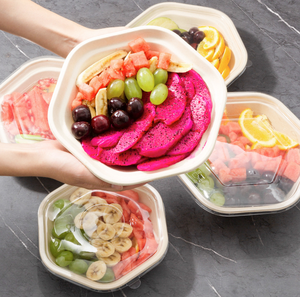 Bán buôn Chất lượng cao Phân hủy sinh học container thực phẩm không thấm nước salad bao bì giấy tấm bát với nắp - Product Image 6