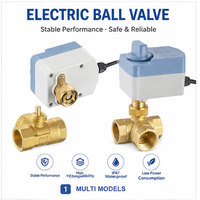 Vanne à boisseau motorisée YAOYANG DN15-DN50 2 voies 3 voies à port en T/L en laiton électrique IP65 étanche haute température OEM Eau CE