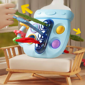 2025 bébé vente chaude éducation précoce bouteille tirant corde jouet sensoriel Montessori Silicone bouteille dentition tirant corde jouet - Product Image 3