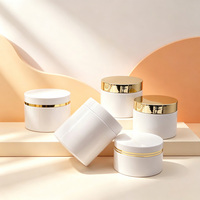 Pot cosmétique vide en PET blanc à large ouverture de 250 ml, 300 g, 500 ml pour crème corporelle, crème visage, pot en plastique