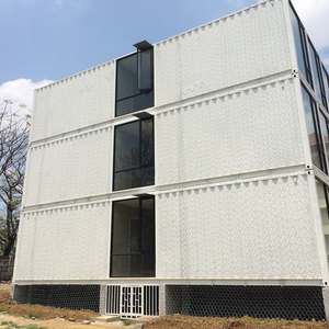 Maison conteneur robuste à 3 étages pour l'hébergement sur chantier des ouvriers du bâtiment, avec garde-corps et escaliers <span class=keywords><strong>de</strong></span> sécurité - Product Image 2