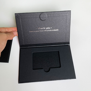 Custom Logo Black VIP Credit Card Box Sliver Foil Stamped Gift Card Box Printed Black Bank Card Box for Business