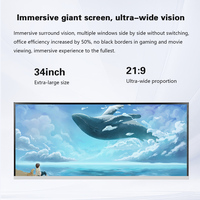 Moniteur 34 pouces 5120 X2160, 60Hz 450 Nit PBP écran brillant à double écran 21:9 rapport d'aspect panneau IPS boîtier en alliage d'aluminium