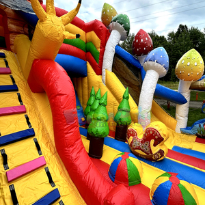 Aire de jeux gonflable outdoor bouncy castle with slide combo park bounce <b>house</b> <b>inflatable</b> kids fairytale playground - Product Image 5
