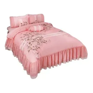 Juego de Edredón King Size Antonieta, Apliques Florales Bordados, Ropa de Cama de Algodón, Decoración del Hogar, 4 Piezas - Product Image 6