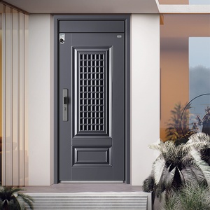 <span class=keywords><strong>Porte</strong></span> d'entrée WPC avec <span class=keywords><strong>poignée</strong></span> en alliage zinc-fer, <span class=keywords><strong>porte</strong></span> pivotante en acier de sécurité pour l'extérieur au design moderne - Product Image 3