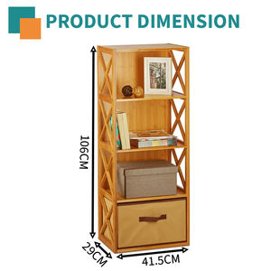 <span class=keywords><strong>Estante</strong></span> de Almacenamiento de Bambú Moderno Personalizado de 4 Niveles con Bolsa de Tela Plegable - Product Image 6