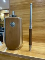 Chicha portable en acier inoxydable Dr. Wood Prism avec logo personnalisable, chicha en bois, pipe à eau