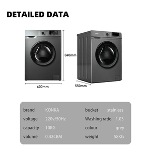 Lavadora de Carga Frontal OEM de 8 kg, 220 V, 50 Hz, Motor Potente de 1950 W, 1400 rpm, con Centrifugado, Clase A, Lavado Rápido de 15 Minutos, Automática en Inglés - Product Image 5