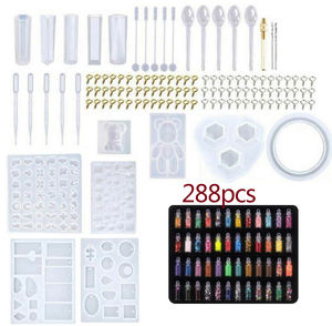 DIYクリスタルエポキシブレスレットペンダントコンビネーションジュエリーシリコン金型ドリルビット付きレジンアートケーキツール - Product Image 2