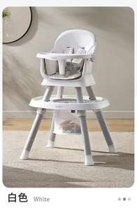 Chaise haute convertible 7 en 1 en plastique pour bébés et tout-petits Sièges rehausseurs multifonctions et centre d'activités avec plateau - Product Image 4