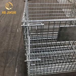 מגולוון פלדה מתקפל חוט רשת אחסון מזרן כלוב רשת תיבת חוט מיכל למחסן - Product Image 5