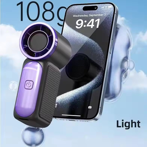 พัดลมพกพาความเร็วสูง ไฟสีสันสดใส เครื่องทำความเย็นแบบพกพา ควบคุมแรงลมได้อย่างไร้ขั้นบันได สำหรับตั้งแคมป์กลางแจ้ง โต๊ะทำงานในสำนักงาน - Product Image 3