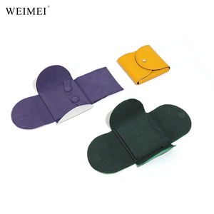 WEIMEI Four Side Expandable <b>Leather</b> Pouch Magnetic Closure Suede Compartments for Ring <b>Bracelet</b> Tarnish Protection - Product Image 5
