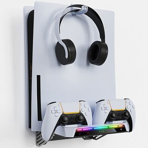 For Switch <strong>PS5</strong> Game <strong>Controller</strong> Dual Charging <strong>Stand</strong> with RGB Lights Wall Mount for PlayStation5 Console Plastic Material - Product Image 1