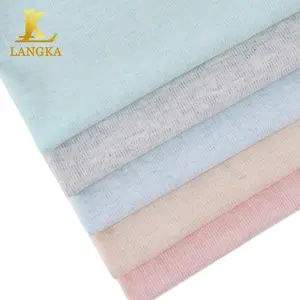 Langka Kaus Jersey Rajutan Lembut, Baju Kaus Jersey Tunggal 100% Katun Bergaris Anti Bakteri untuk Bayi Anak-anak