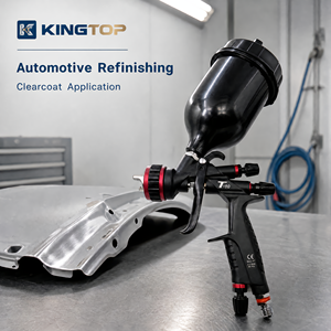 ปืนพ่นสีลม Kingtop T-10 HVLP สำหรับรถยนต์ เฟอร์นิเจอร์ หนัง และงานเคลือบสี ปืนพ่นสีระบบ HVLP สำหรับยานยนต์ ขนาดหัวฉีด 1.3 มม. 1.4 มม. - Product Image 2