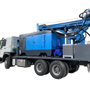 Appareil de forage de puits d'eau monté sur camion, appareil de forage pour puits d'eau, perceuse DTH avec compresseur d'air, 800m