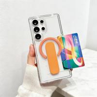 Étui de téléphone transparent pour PC pour S26 Ultra S25 Ultra S26 Plus, coque de protection avec porte-cartes et support de téléphone