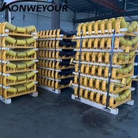 Ensemble de rouleaux à gorge en acier au carbone thermolaqué standard CEMA pour l'exploitation minière
