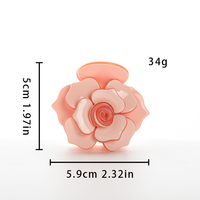 Pince à cheveux de luxe en acétate de haute qualité, motif rose 3D, type requin, pour chignon arrière, accessoires capillaires pour femmes