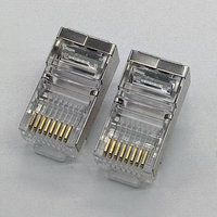 RJ45 Cat5e Plaqué Or 8P8C Modulaire FTP Câble Réseau Prise PC Boîtier Matériel Connexion Ethernet pour Application de Puissance
