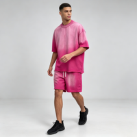 Ensembles T-shirt et Short Oversize Personnalisés pour Hommes, Effet Vieilli et Délavé à l'Acide, Style Streetwear, Vente en Gros