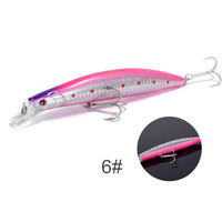 NOBEY Jerkbait flottant lent holographique interne de 135 mm, peinture réaliste, lame de coupe, hameçons triples
