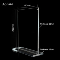 Support de table vertical personnalisé avec logo d'entreprise, format A3/A4/A5, cadre de menu en acrylique, porte-enseigne publicitaire magnétique