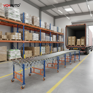 Transportador de Rodillos Expandible Multifuncional que Ahorra Trabajo, Descarga Automatizada de Camiones, Transportador de Rodillos Motorizado Flexible - Product Image 3