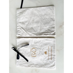 Bolsa ecológica reutilizable reciclable, cordón de algodón natural, blanca, con impresión de logotipo, barata, venta al por mayor - Product Image 5