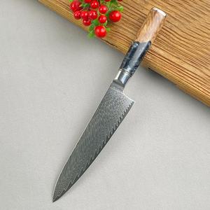 HK Traditional 67-layer Vg10 Damascus Ambidextrous Polished Sustainable Chef's <b>Knife</b> CK003 9.8cm Blade 3.0mm Thick Tree Knot - Product Image 3
