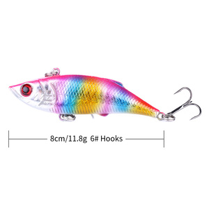 Hengjia 8cm 11.8g di plastica dura Bass vibrazione esca per pesca vibrante per fiume lago pesca in condizioni stampate - Product Image 2