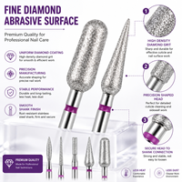 Nouvelle fraise diamantée professionnelle pour cuticules, fraise diamantée russe pour cuticules, fraises diamantées pour cuticules
