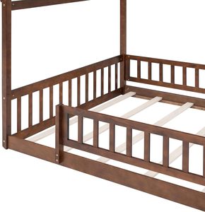 <span class=keywords><strong>Lit</strong></span> <span class=keywords><strong>Montessori</strong></span> en bois massif avec <span class=keywords><strong>tiroir</strong></span> de rangement convertible et barrière de sécurité pour enfants, design <span class=keywords><strong>Montessori</strong></span>, respectueux de l'environnement - Product Image 3