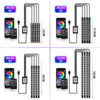 5050 RGB LED bande voiture atmosphère lampe décorative Luces Led Para Auto voiture APP contrôle de la musique 12V changement de couleur avec câble USB