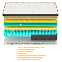 Système de contrôle de mouvement indépendant des ressorts, sommeil silencieux et paisible, matelas hybride en mousse et ressorts ensachés, taille King Size