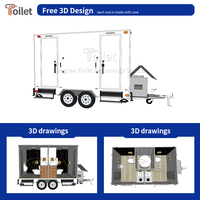 Remorque de toilettes événementielle portable avec accès à des cabines séparées pour mariages, festivals, expositions et travaux de construction