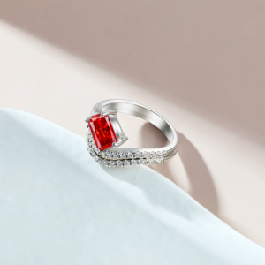Custom Wholesaler Romantic Fine Jewelry Sparkling 925 Sterling <b>Silver</b> Emerald Cut Zircon Perfect Anniversary Engagement Party - Product Image 4