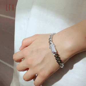 LFH Vente en gros Collier à maillons cubains Miami en <span class=keywords><strong>or</strong></span> véritable 18 carats pur Chaîne Hip Hop Au750 Bracelet gourmette personnalisé 18 carats au750 Chaînes pour hommes - Product Image 5