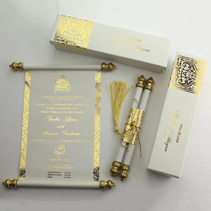 Biglietti d'<span class=keywords><strong>Invito</strong></span> di Nozze Nicro Originali di Fabbrica Personalizzati in Carta Arrotolata Unici di Lusso a Pergamena Classica con Nastro a Nappa - Product Image 1