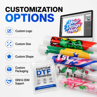 Film de transfert thermique DTF personnalisé, impression couleur intégrale, rouleau PET, toucher doux, facile à presser pour T-shirts, vêtements, articles de mode, impression DIY