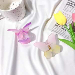 Donne coreane all'ingrosso piccola <span class=keywords><strong>Clip</strong></span> per capelli in plastica acrilica a forma di farfalla artiglio per capelli sfumato per ragazze - Product Image 3